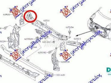 VEZNI LIM GORNJI za Nissan Micra od 2002. do 2010. god.