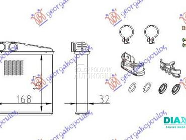 GREJAC KABINE (167x168) (KOMPL za Renault Clio od 2006. do 2009. god.