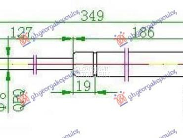 AMORTIZER GEPEK VRATA 440... za Mercedes Benz SLK Klasa od 1996. do 2004. god.
