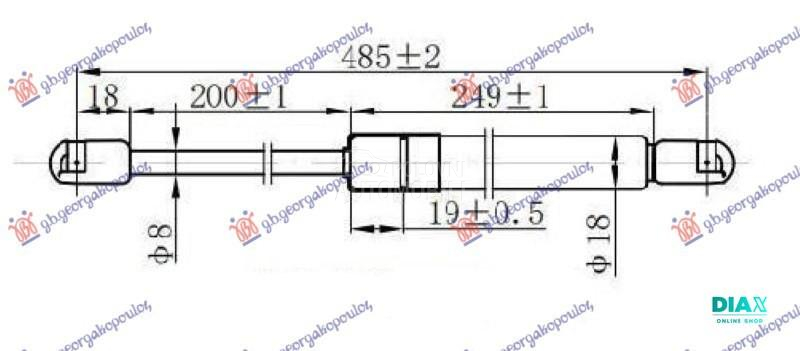 AMORTIZER GEPEK VRATA 3/5 VRAT