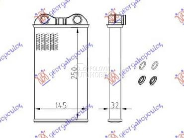 GREJAC KABINE (255x147) za Nissan Primastar od 2006. do 2016. god.