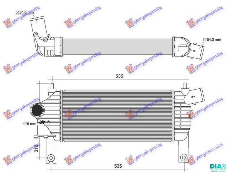 HLADNJAK INTERKULERA 2.5/3.0 D za Nissan Pathfinder od 2006. do 2013. god.