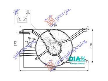 VENTILATOR KOMPLET (BENZIN) za Saab 9-3 od 2007. do 2012. god.