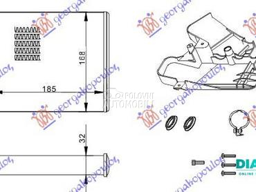 GREJAC KABINE (185x168) (KOMPL za Fiat Croma od 2005. do 2009. god.