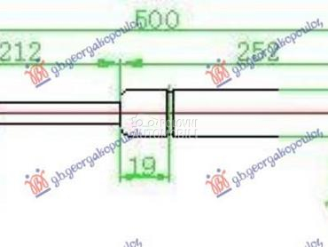 AMORTIZER GEPEK VRATA (500L-47 za Seat Ibiza od 2002. do 2008. god.