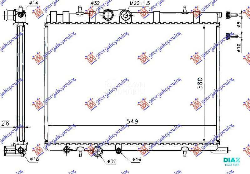 HLADNJAK MOTORA 1.1/1.4i 8V 1.