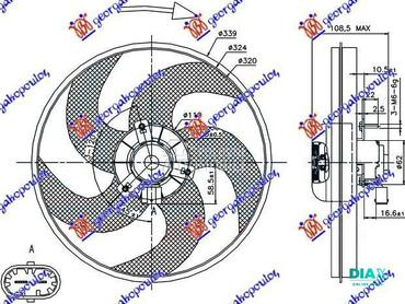 VENTILATOR KOMPLET (BENZIN/DIZ za Peugeot 206 od 1998. do 2009. god.