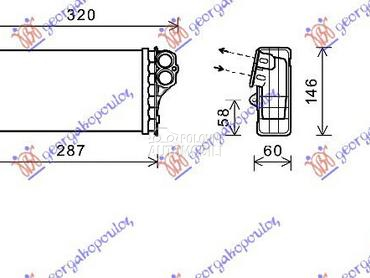 GREJAC KABINE (246x134x35) 03- za Peugeot 206 od 1998. do 2009. god.