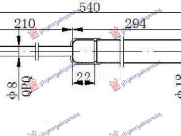 AMORTIZER GEPEK VRATA 3 VRATA za Hyundai Accent od 2006. do 2011. god.