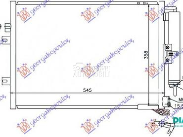 HLADNJAK KLIME BENZIN (510x380 za Renault Clio od 2009. do 2013. god.
