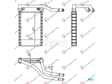 GREJAC KABINE (123x207x26) za Fiat Sedici od 2007. do 2025. god.