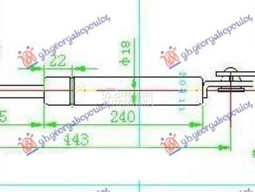 AMORTIZER GEPEK VRATA (443L-38 za Suzuki Swift od 2006. do 2011. god.