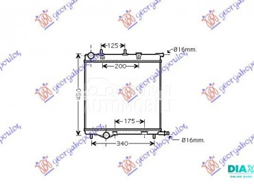 HLADNJAK MOTORA 1.4/1.6cc (38x za Citroen C5 od 2001. do 2004. god.