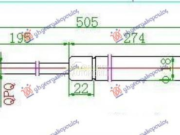 AMORTIZER GEPEK VRATA KARAVAN za Peugeot 207 od 2006. do 2014. god.