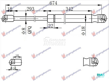 AMORTIZER HAUBE (330N) za Mercedes Benz SLK Klasa od 2004. do 2010. god.