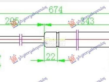 AMORTIZER HAUBE (330N) za Mercedes Benz SLK Klasa od 2004. do 2010. god.