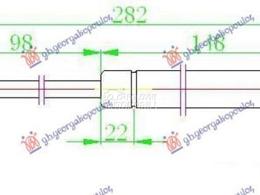 AMORTIZER GEPEK VRATA (282L-56 za Mercedes Benz SLK Klasa od 2004. do 2010. god.