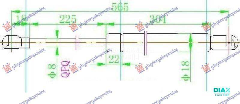 AMORTIZER GEPEK VRATA (565L-55