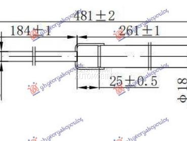 AMORTIZER GEPEK STAKLA (481L-1 za Kia Sportage od 2008. do 2010. god.