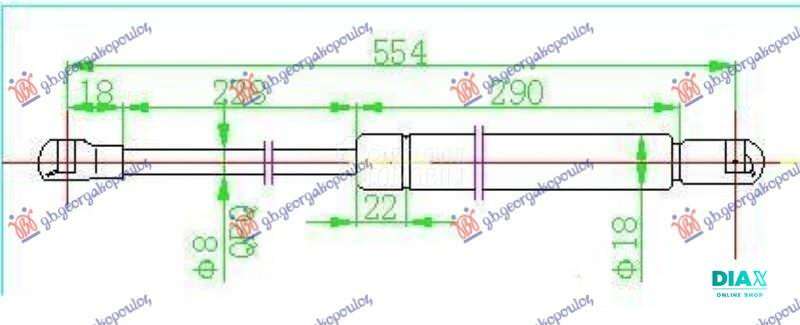 AMORTIZER GEPEK VRATA (555L-30