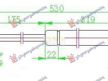 AMORTIZER GEPEK VRATA 04- (531 za Toyota Corolla Verso od 2002. do 2007. god.