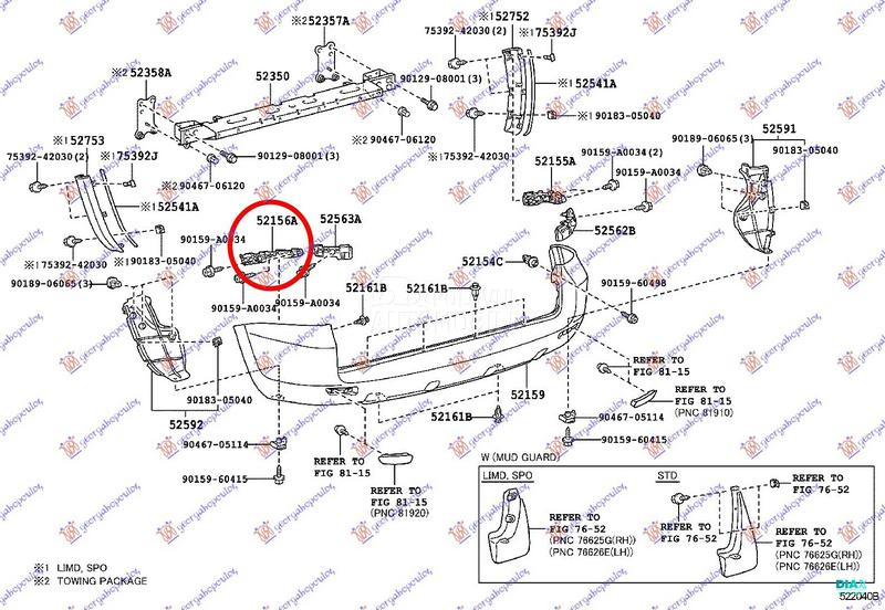 NOSAC ZADNJEG BRANIKA BOCNI PL