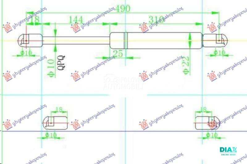 AMORTIZER GEPEK VRATA (496L-83