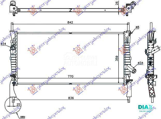 HLADNJAK MOTORA 2.2/2.4 TDCI 2