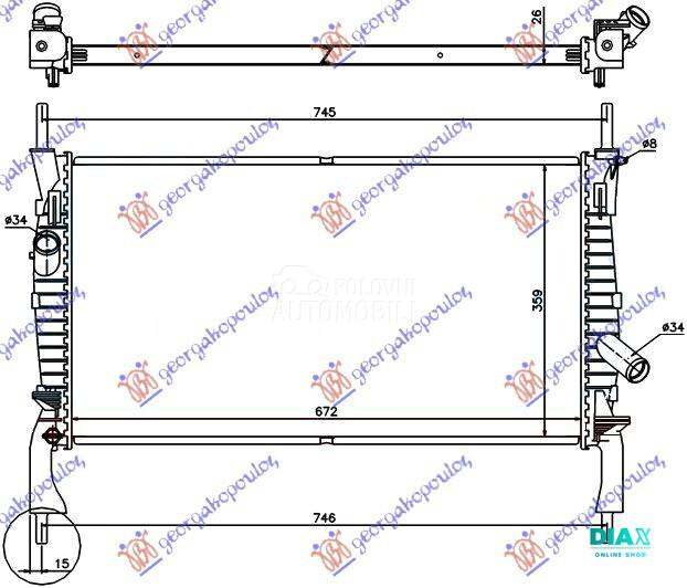 HLADNJAK MOTORA 2.2/2.3 TDCI 2