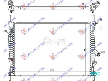 HLADNJAK MOTORA 2.2/2.4 TDCi ( za Ford Transit Connect od 2006. do 2013. god.