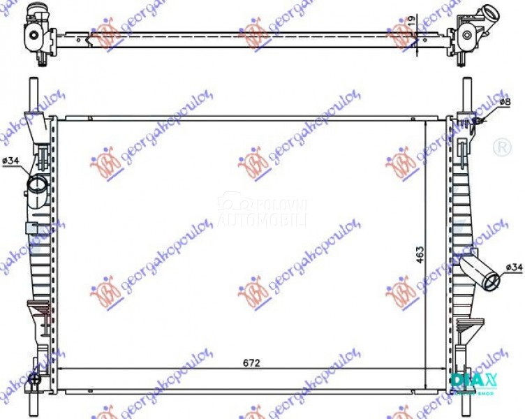 HLADNJAK MOTORA 2.2/2.4 TDCi (