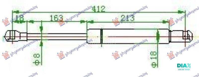 AMORTIZER GEPEK VRATA (412L-40