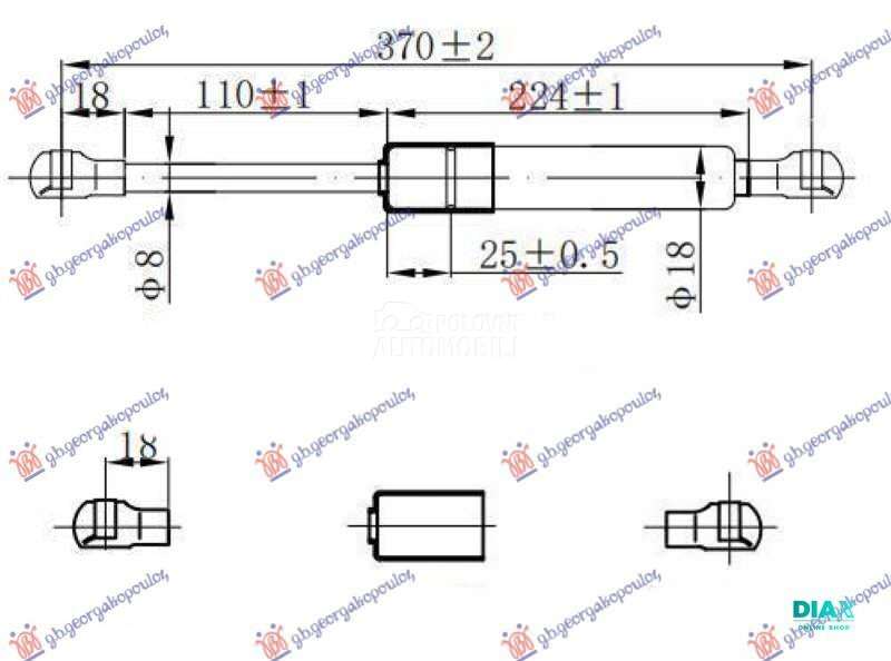 AMORTIZER GEPEK VRATA (370L-32