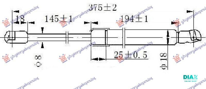 AMORTIZER GEPEK VRATA (375L-39