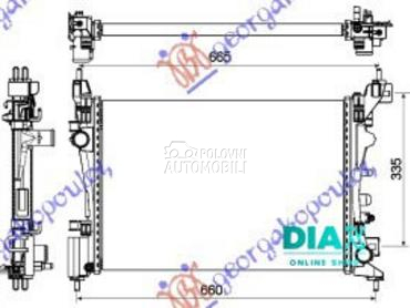 HLADNJAK MOTORA BENZIN (54x37. za Opel Corsa E od 2015. do 2019. god.