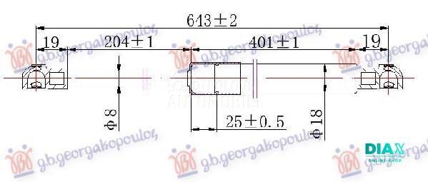 AMORTIZER GEPEK VRATA (643L-47