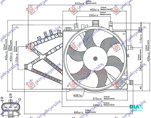 VENTILATOR HLADNJAKA KOMPLET B