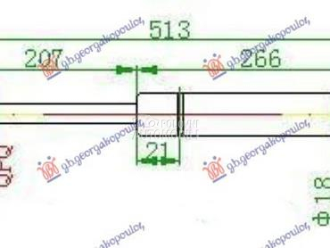 AMORTIZER GEPEK VRATA (513L-58 za Renault Laguna od 2000. do 2007. god.