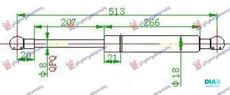 AMORTIZER GEPEK VRATA (513L-58