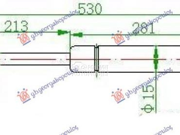 AMORTIZER GEPEK STAKLA (530L-1 za Renault Laguna od 2000. do 2007. god.
