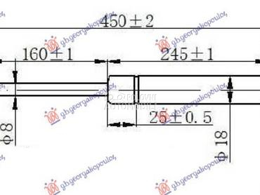 AMORTIZER GEPEK VRATA (450L-14 za Suzuki Jimny od 1998. do 2018. god.