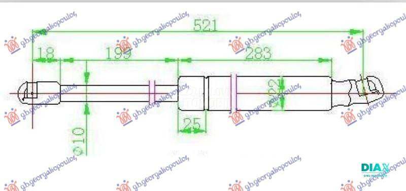 AMORTIZER GEPEK VRATA (521L-47