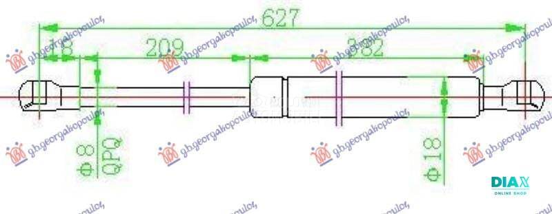 AMORTIZER GEPEK VRATA (627L-66