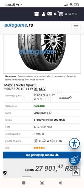 Maxxis 255/55 R19 Letnja