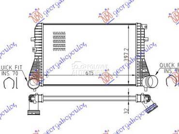 HLADNJAK INTERKULERA BENZIN-DI za Volkswagen Touran od 2007. do 2010. god.