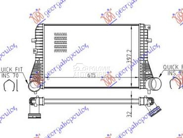 HLADNJAK INTERKULERA BENZIN-DI za Volkswagen Passat od 2011. do 2015. god.