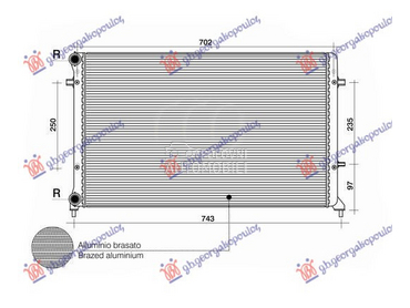 HLADNJAK MOTORA 1.4/1.6/2.0 FS za Volkswagen Golf 5 od 2004. do 2008. god.