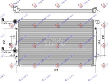 HLADNJAK MOTORA 1.4 Tsi BENZIN za Volkswagen Touran od 2003. do 2006. god.