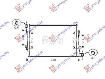 HLADNJAK MOTORA 1.9/2.0 TDi DI za Volkswagen Touran od 2007. do 2010. god.