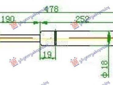 AMORTIZER GEPEK VRATA (480L-55 za Volkswagen Golf Plus od 2004. do 2009. god.